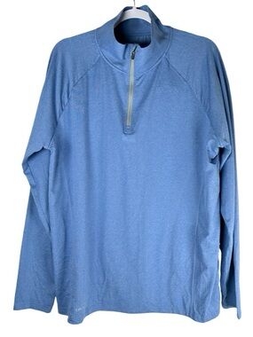 Solbari Quarter Zip UPF 50+ Blue Long Sleeve Performance Shirt Men’s Size XL